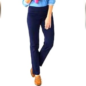 Cos Lux Navy Flat Front Stretch Pants Sz. 6